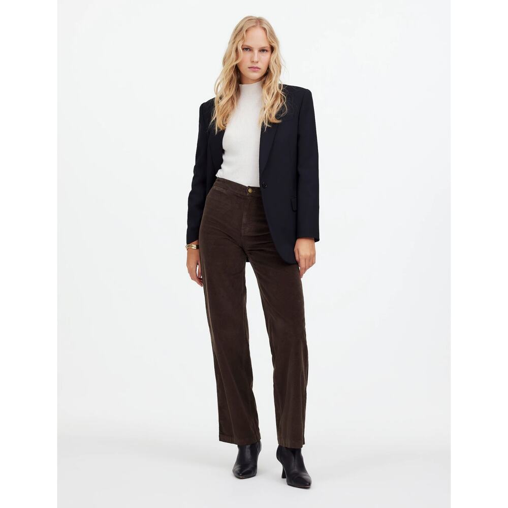 Madewell Curvy Emmett Wide Leg Corduroy Brown Pants Women's Size 27